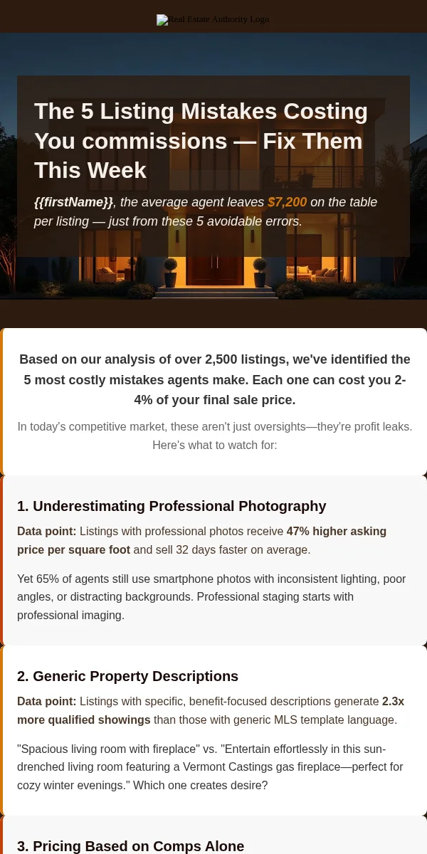 educational content email template for real estate
