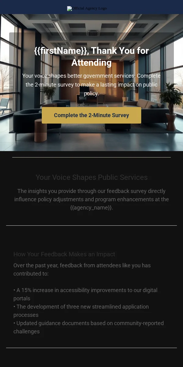 event followup email template for government agencies