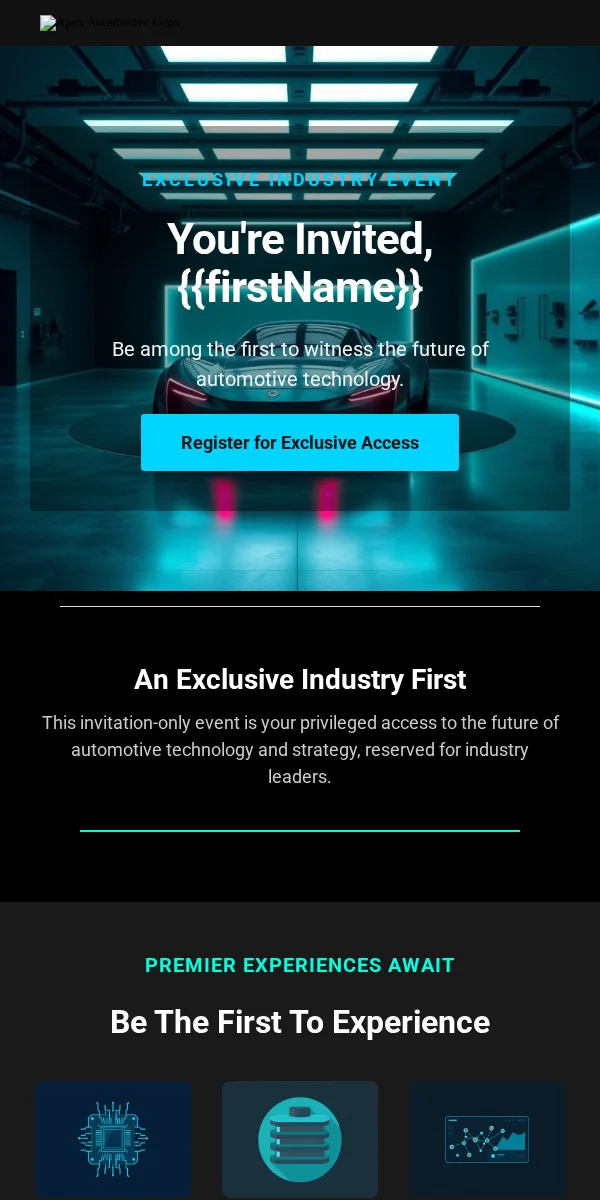 Event Invitation Email Template for Automotive