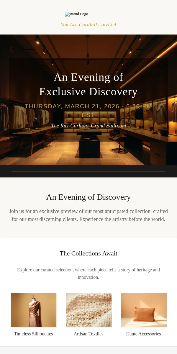 Event Invitation Email Template for Ecommerce Retail