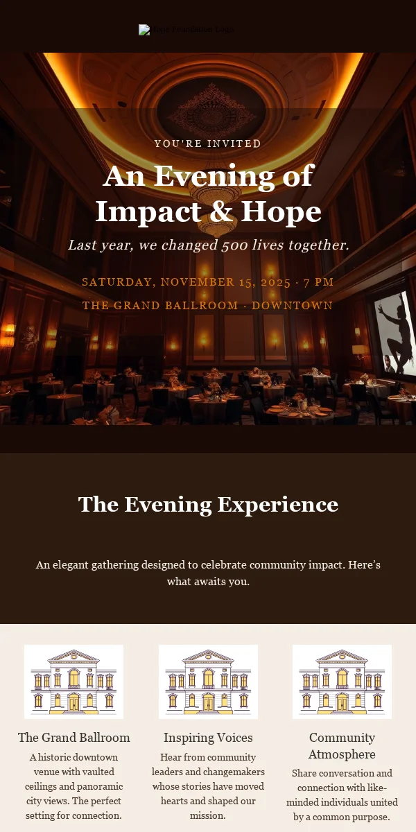 Event Invitation Email Template for Nonprofit Charity