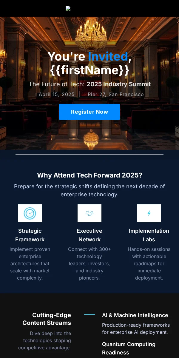 Event Invitation Email Template for Technology