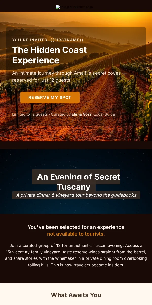 Event Invitation Email Template for Travel Hospitality