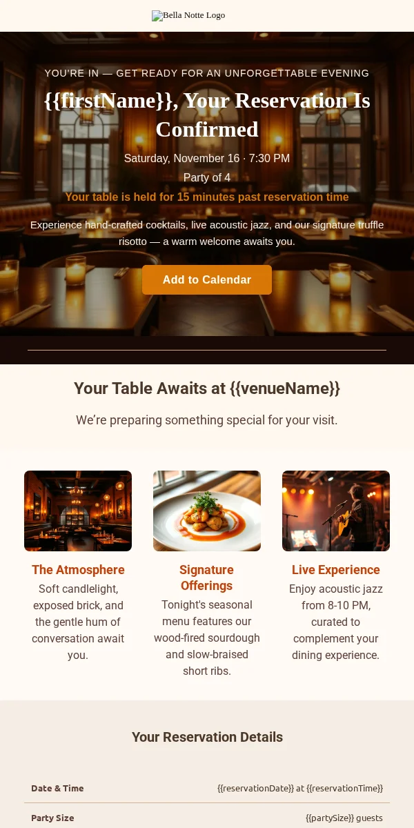 Event Reminder Email Template for Food Beverage