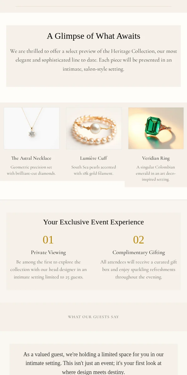 Event Reminder Email Template for Jewelry Accessories