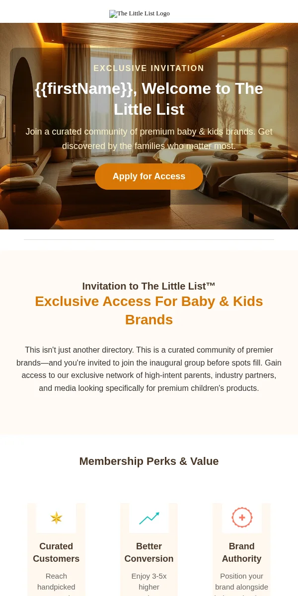 Exclusive Access Email Template for Baby Kids