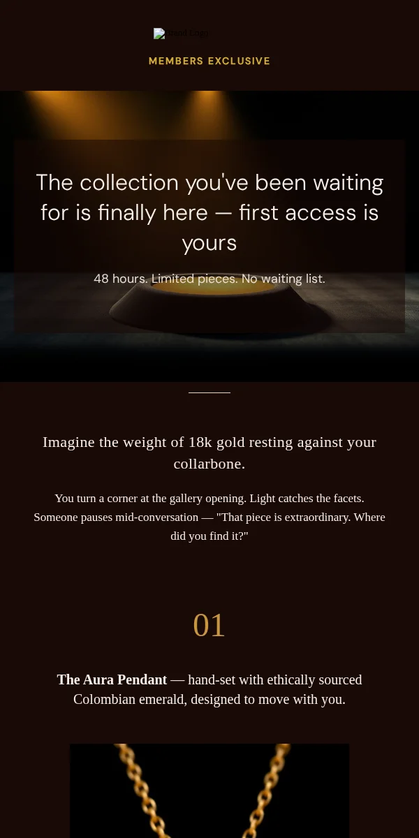 Exclusive Access Email Template for Jewelry Accessories