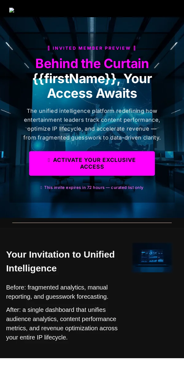 Exclusive Access Email Template for Entertainment Media