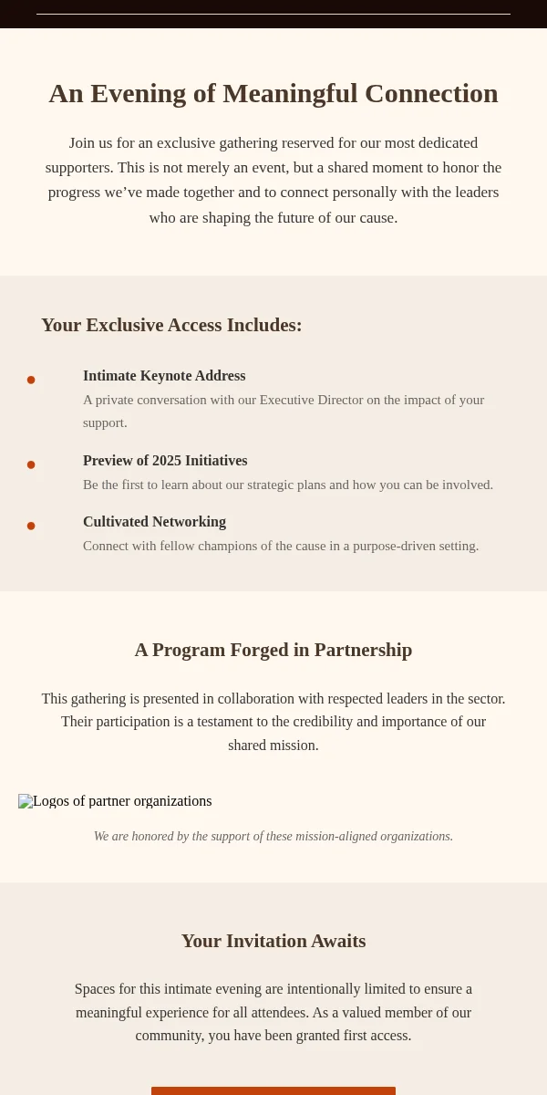 Exclusive Access Email Template for Nonprofit Charity