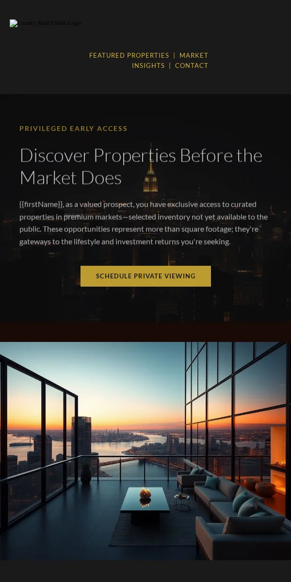 Exclusive Access Email Template for Real Estate