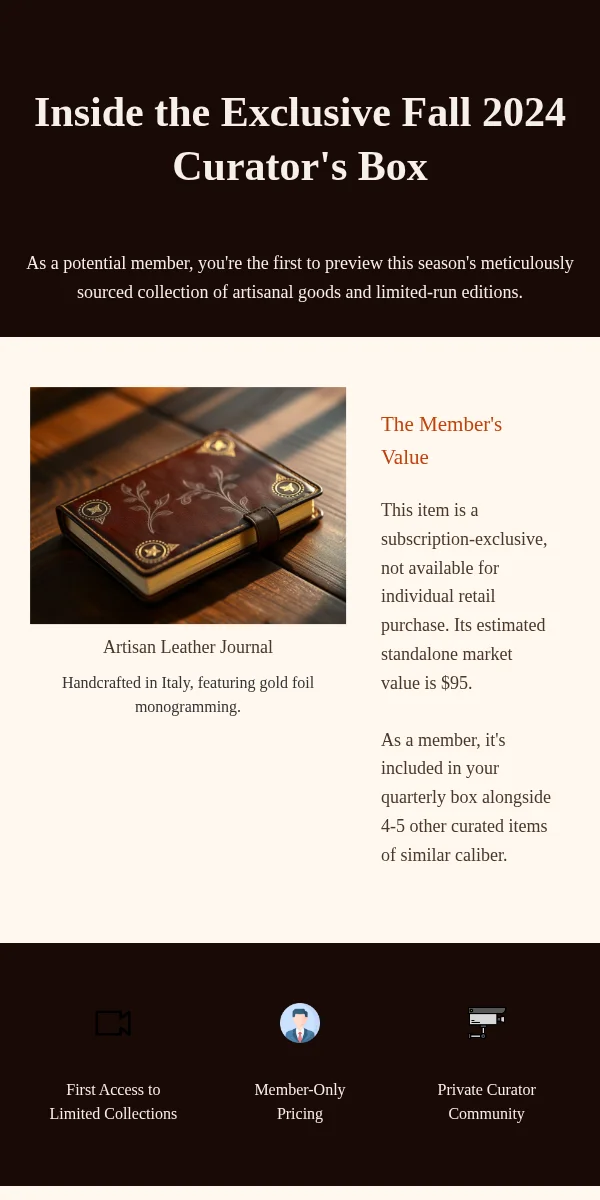 Exclusive Access Email Template for Subscription Boxes