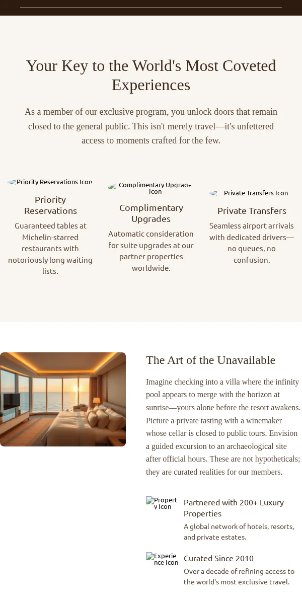 Exclusive Access Email Template for Travel Hospitality