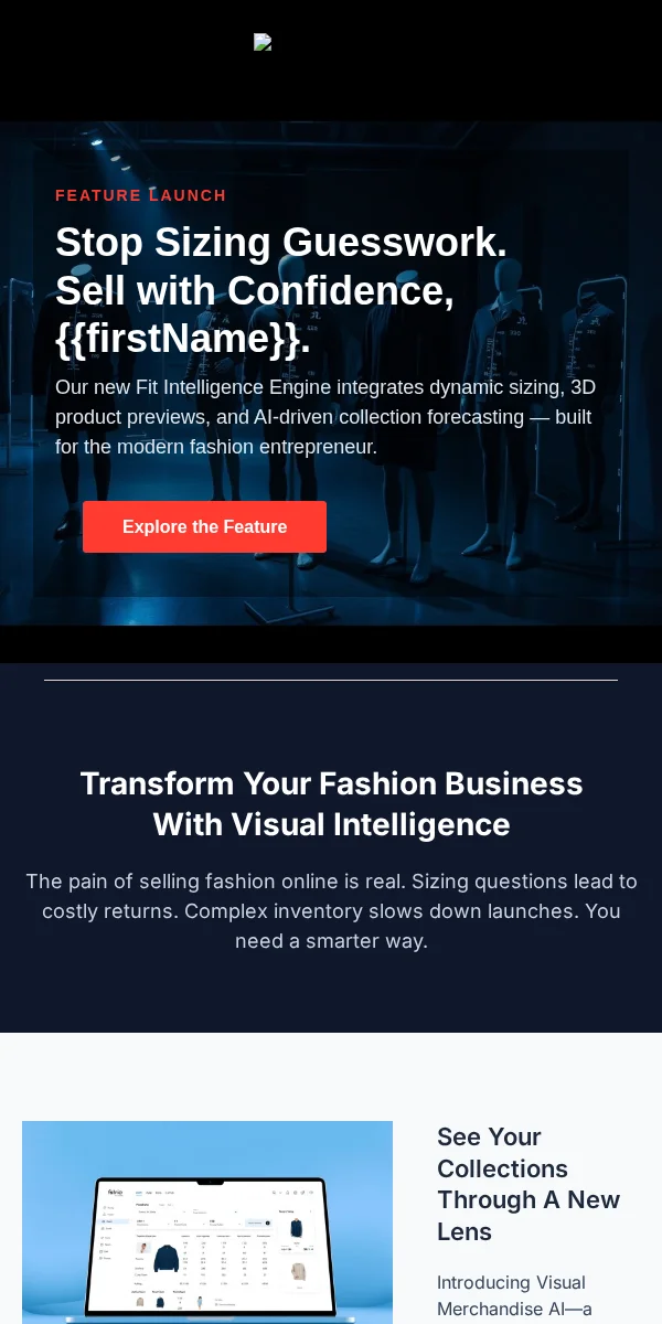 Feature Announcement Email Template for Apparel Fashion