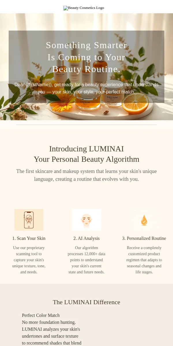 Feature Announcement Email Template for Beauty Cosmetics