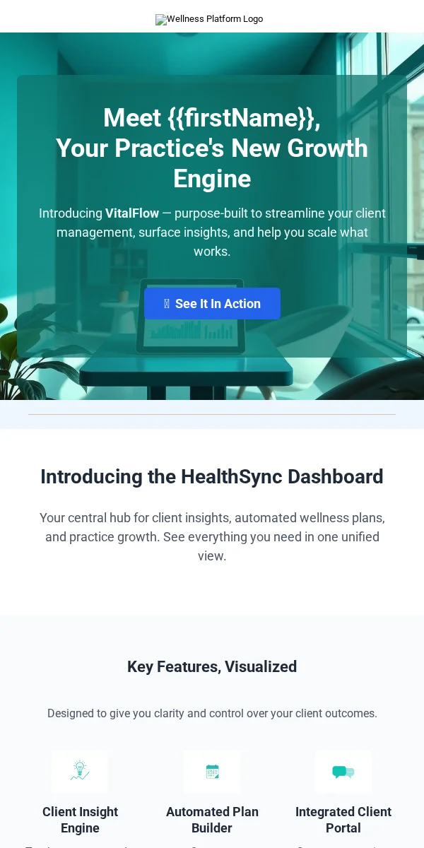Feature Announcement Email Template for Health Wellness