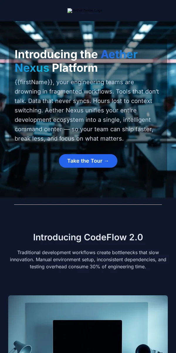 Feature Announcement Email Template for Technology