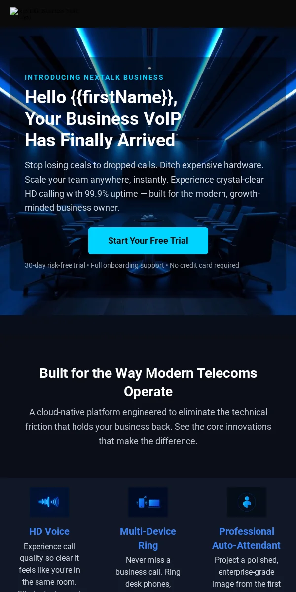 Feature Announcement Email Template for Telecommunications