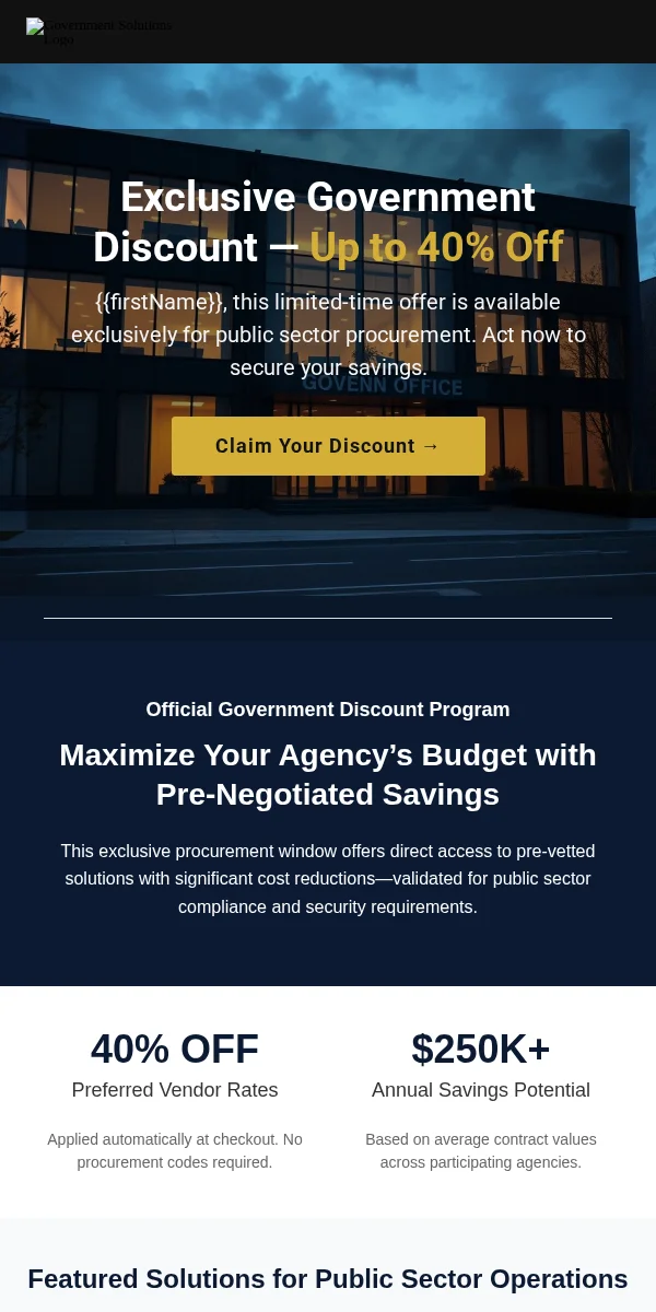 Flash Sale Email Template for Government Public