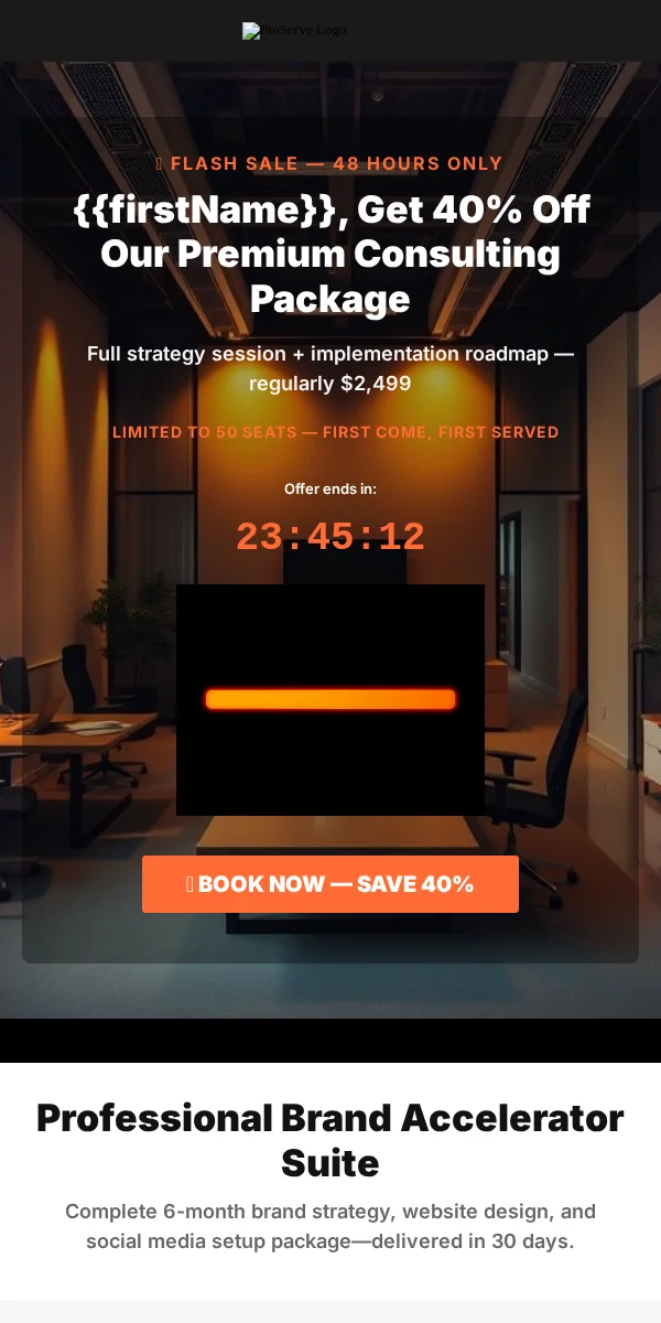 Flash Sale Email Template for Professional Services