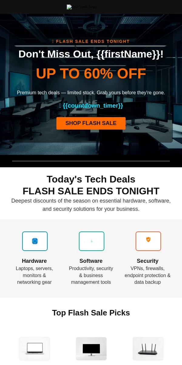Flash Sale Email Template for Technology