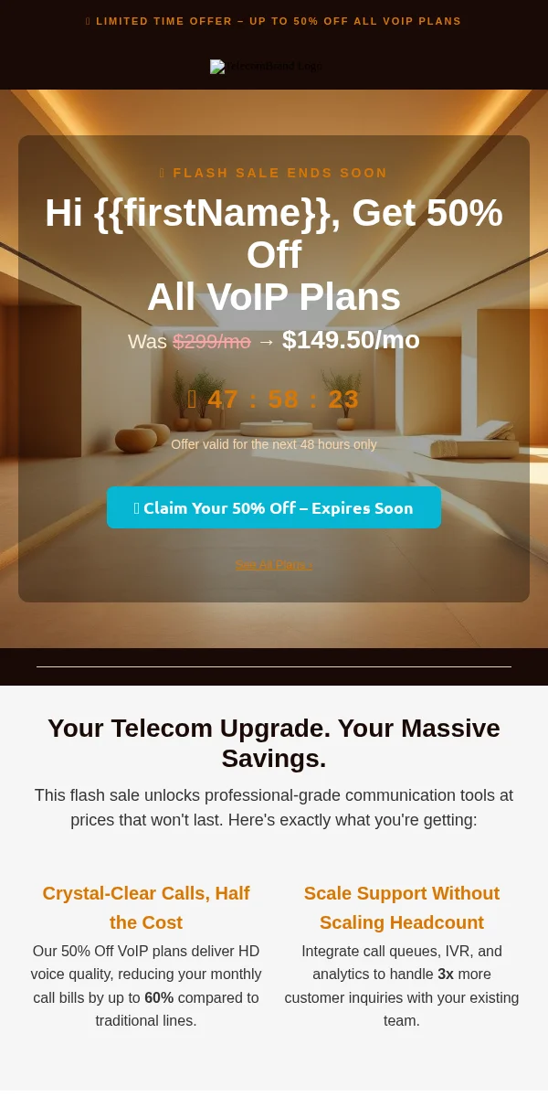 Flash Sale Email Template for Telecommunications