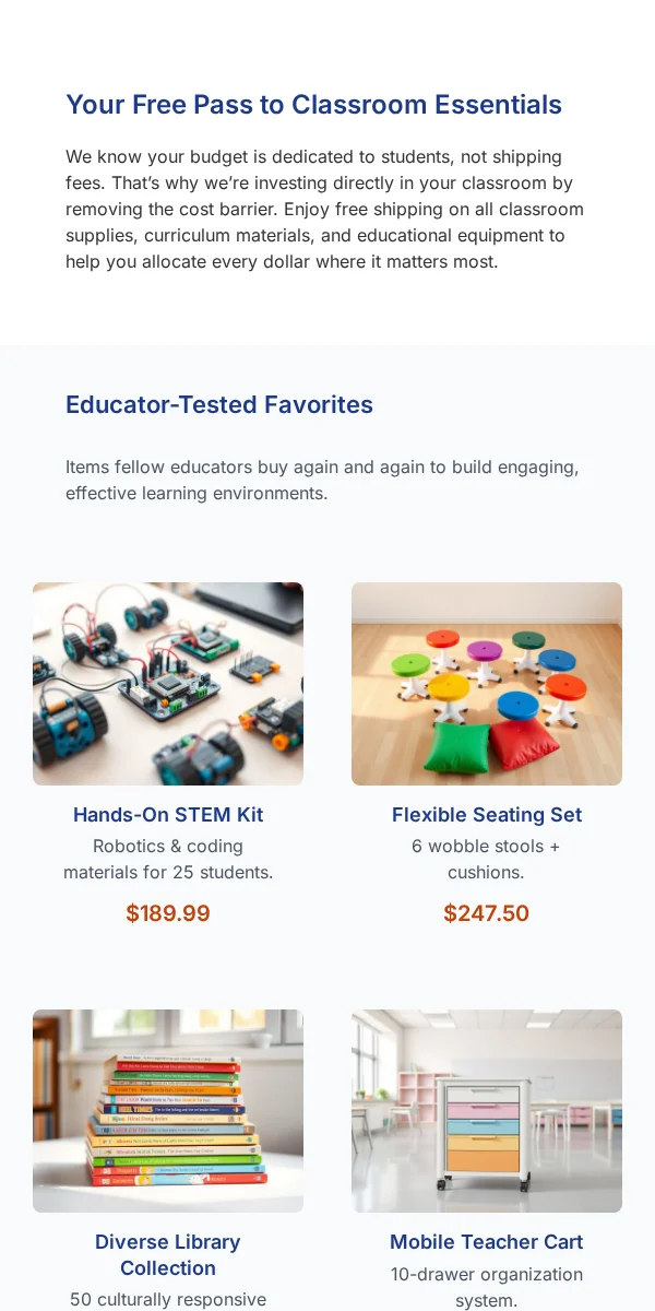 Free Shipping Offer Email Template for Education