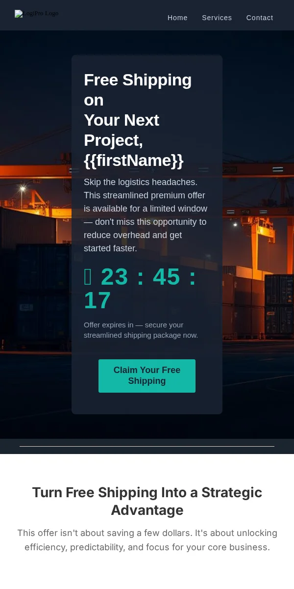 Free Shipping Offer Email Template for Professional Services