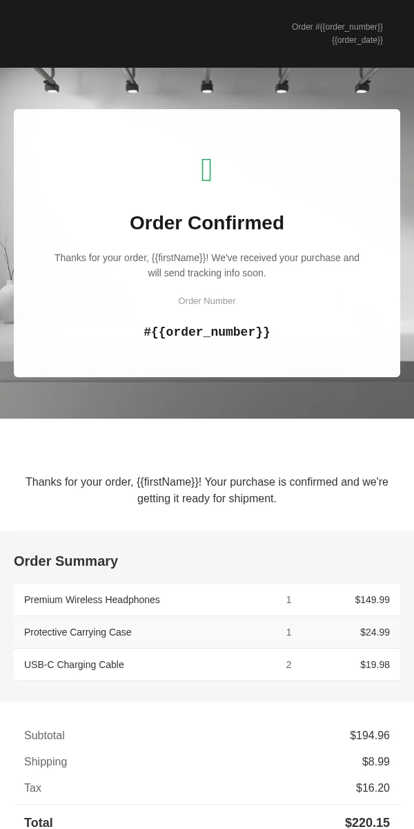 invoice email template for ecommerce