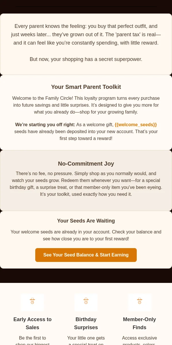 Loyalty Program Email Template for Baby Kids