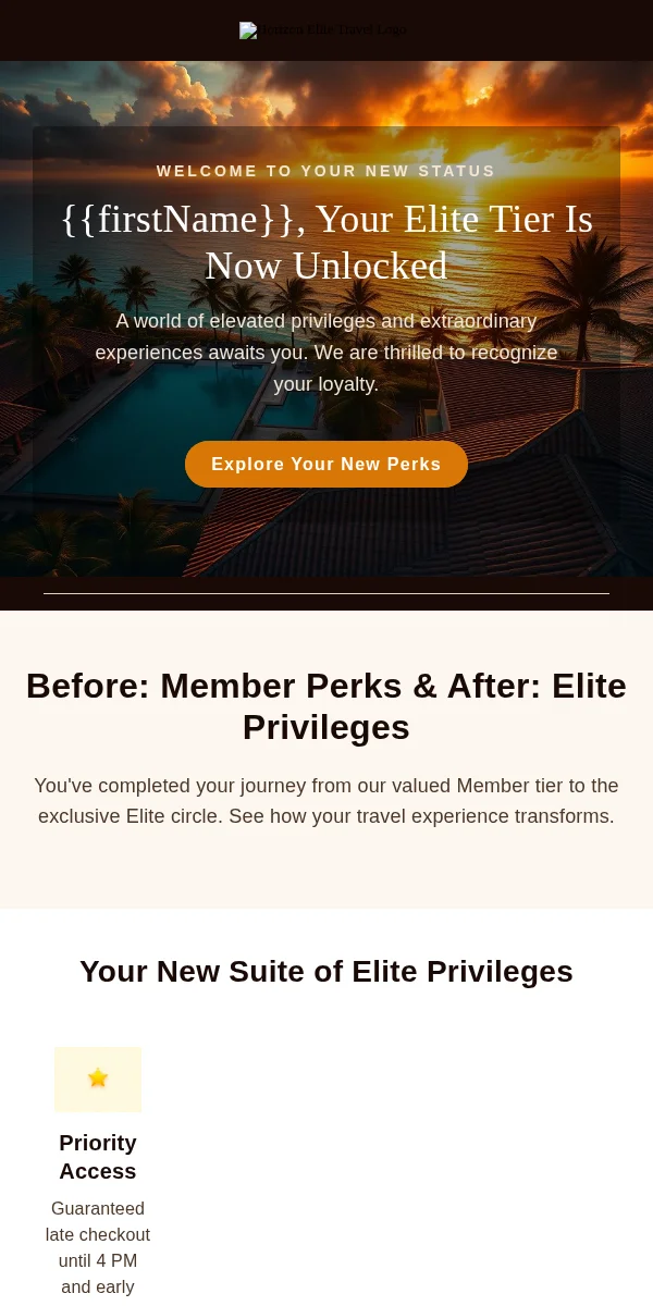 Loyalty Program Email Template for Travel Hospitality