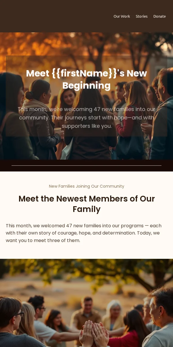 New Arrival Email Template for Nonprofit Charity
