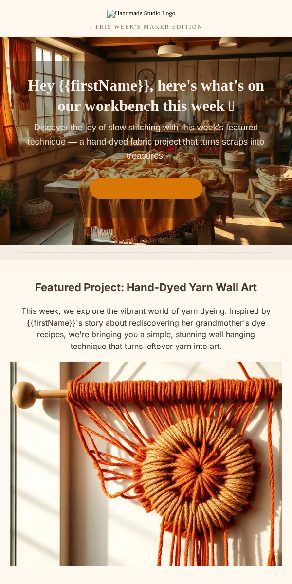 Newsletter Email Template for Arts Crafts