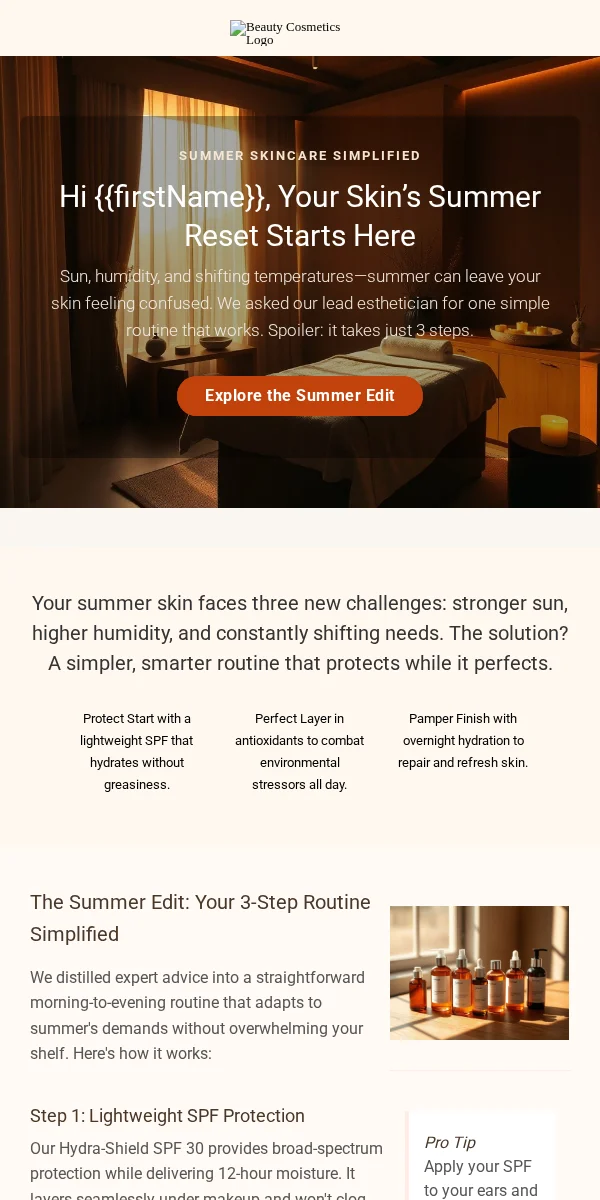 Newsletter Email Template for Beauty Cosmetics