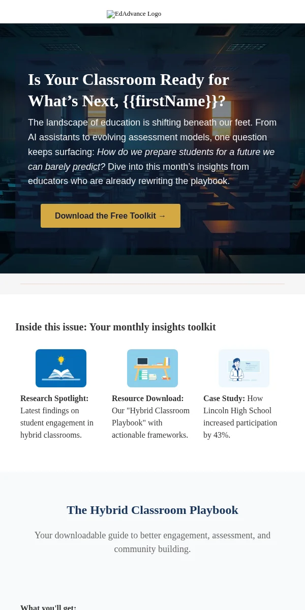 Newsletter Email Template for Education