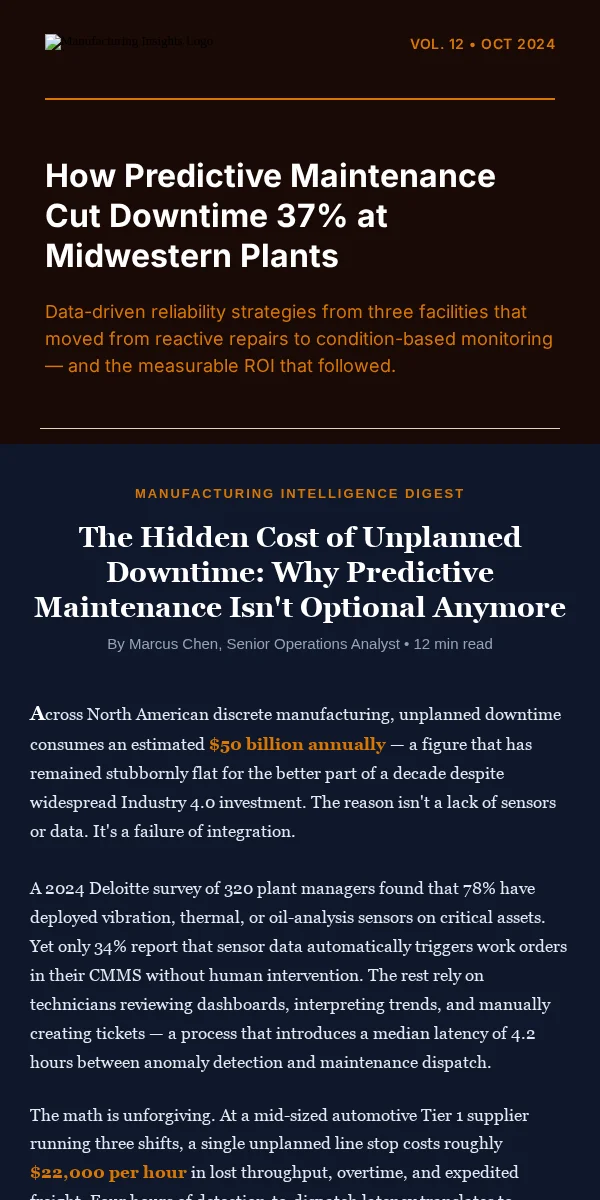 Newsletter Email Template for Manufacturing Industrial