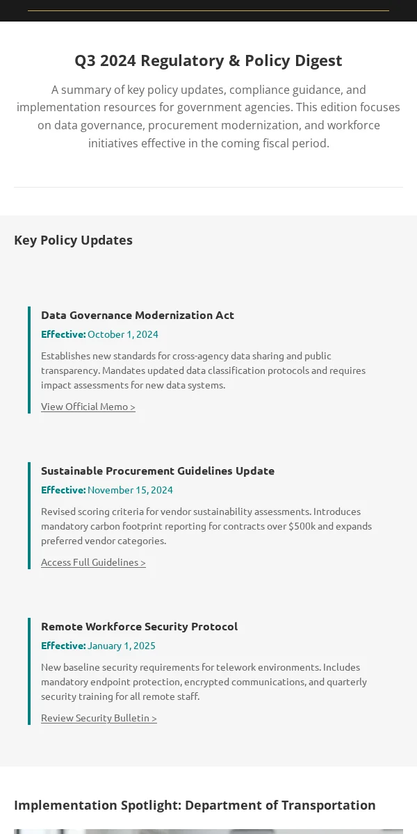Newsletter Email Template for Government Public