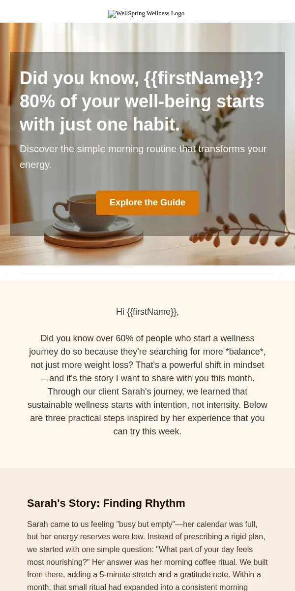 Newsletter Email Template for Health Wellness