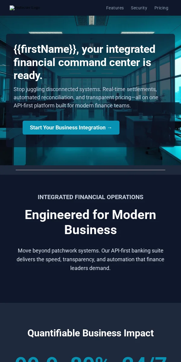 onboarding email template for financial services