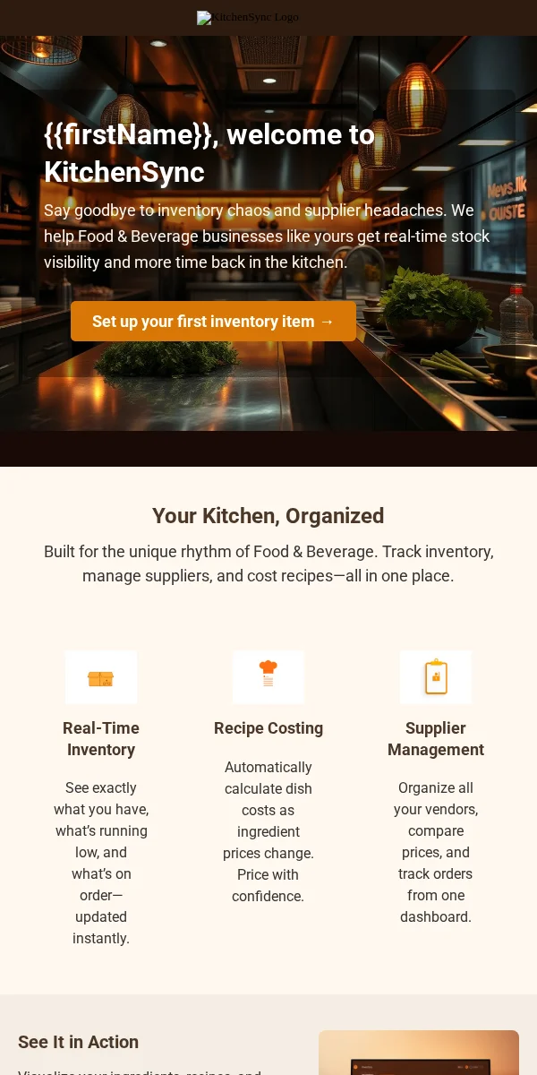 onboarding email template for restaurants