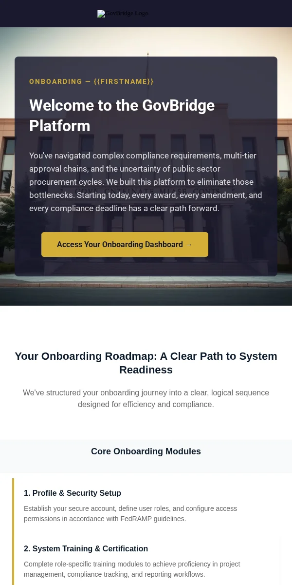 onboarding email template for government agencies