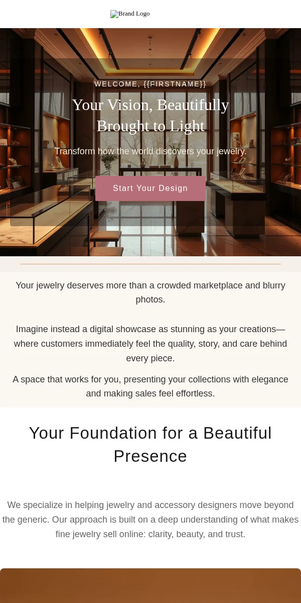 onboarding email template for jewelry brands