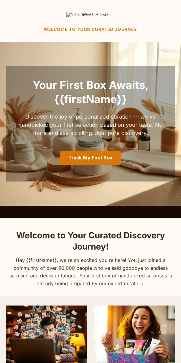 Onboarding Email Template for Subscription Boxes