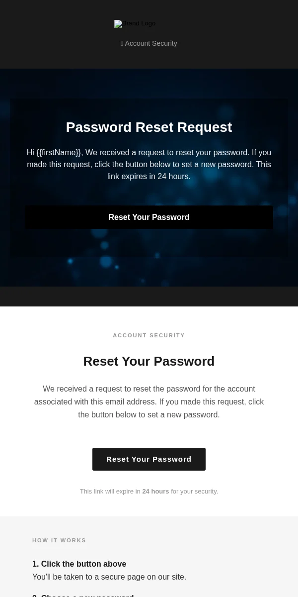 password reset email template for fashion brands