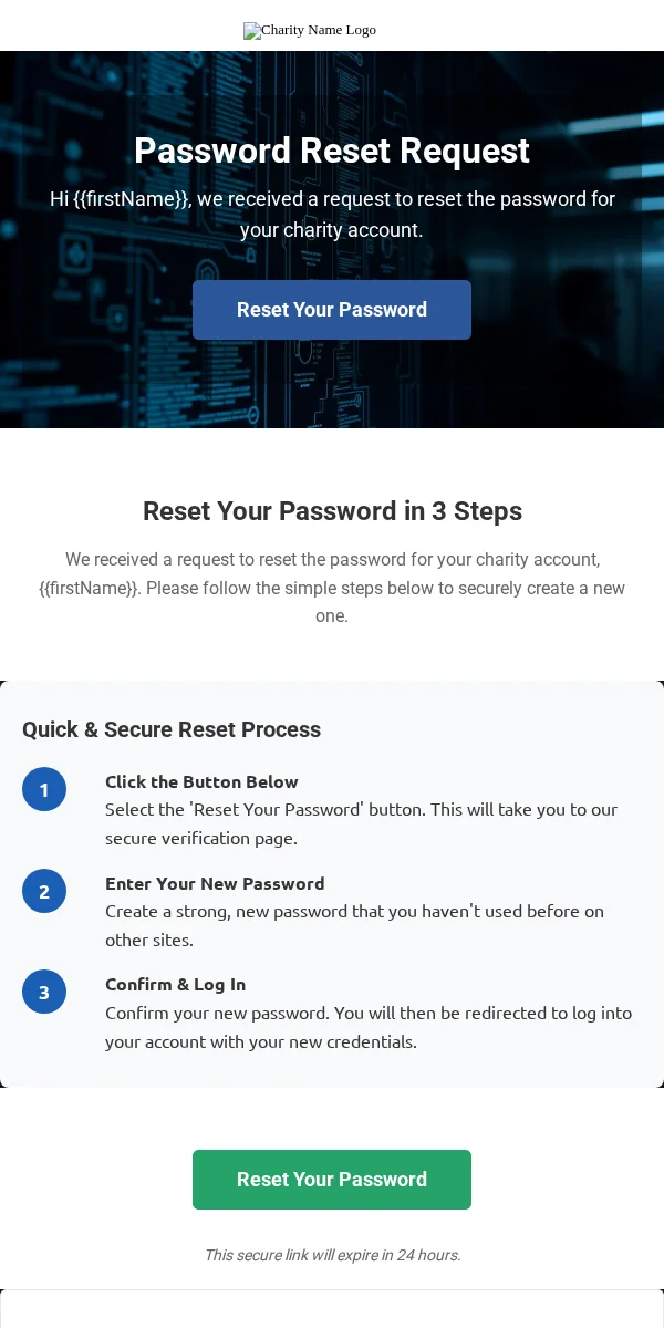 password reset email template for nonprofits