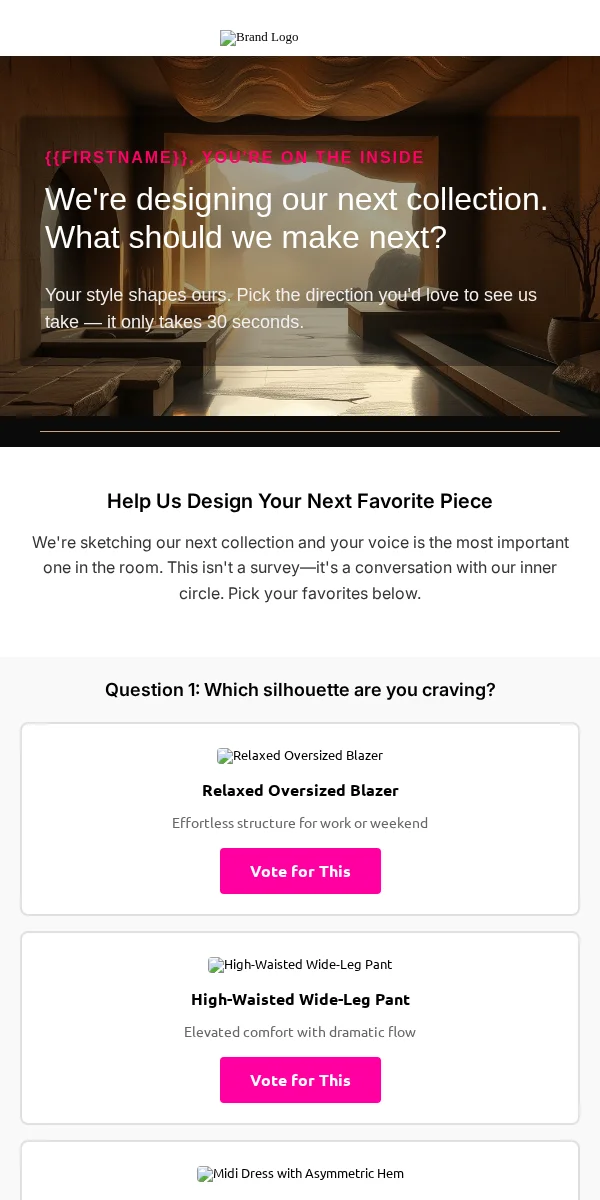 Poll Email Template for Apparel Fashion