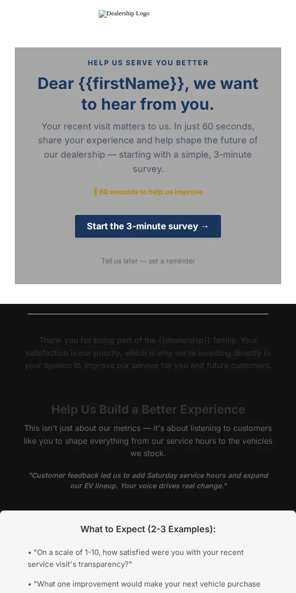 Poll Email Template for Automotive