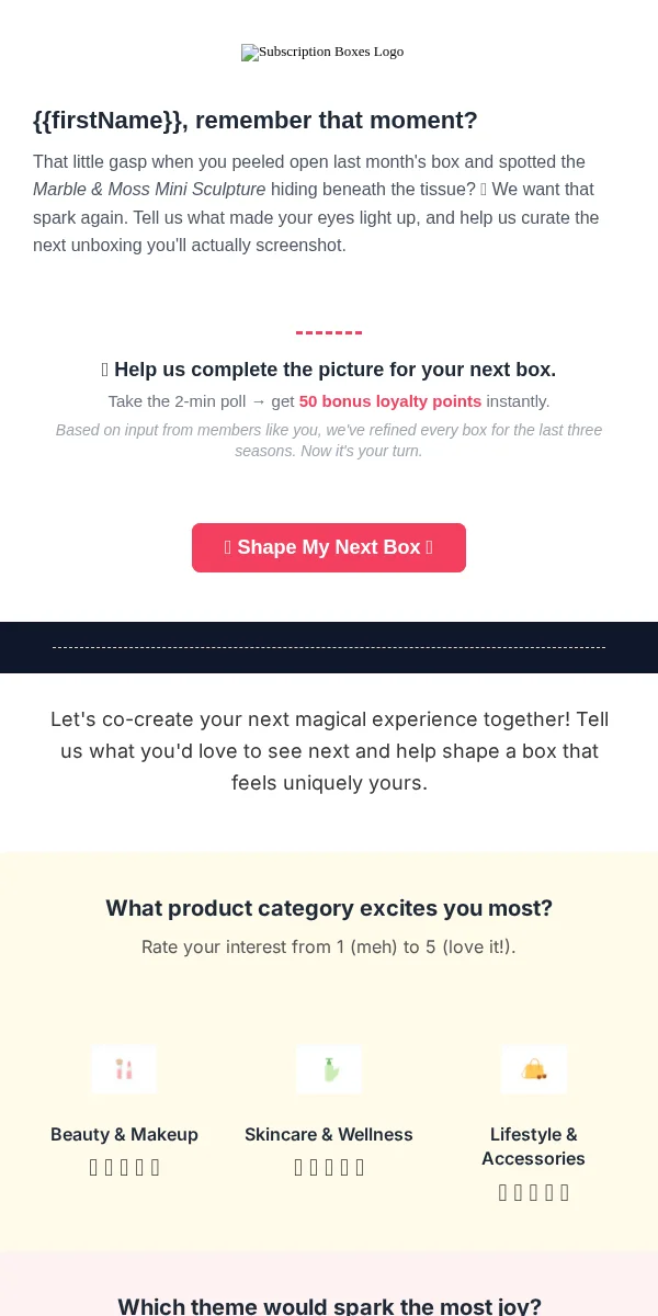 Poll Email Template for Subscription Boxes