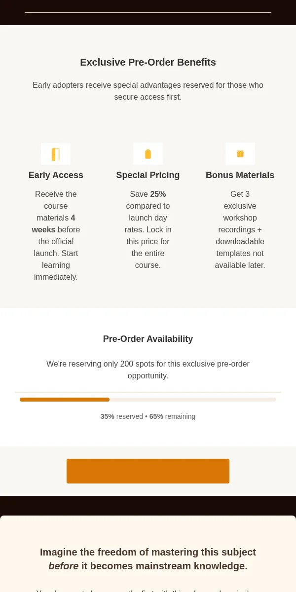 Pre Order Email Template for Education