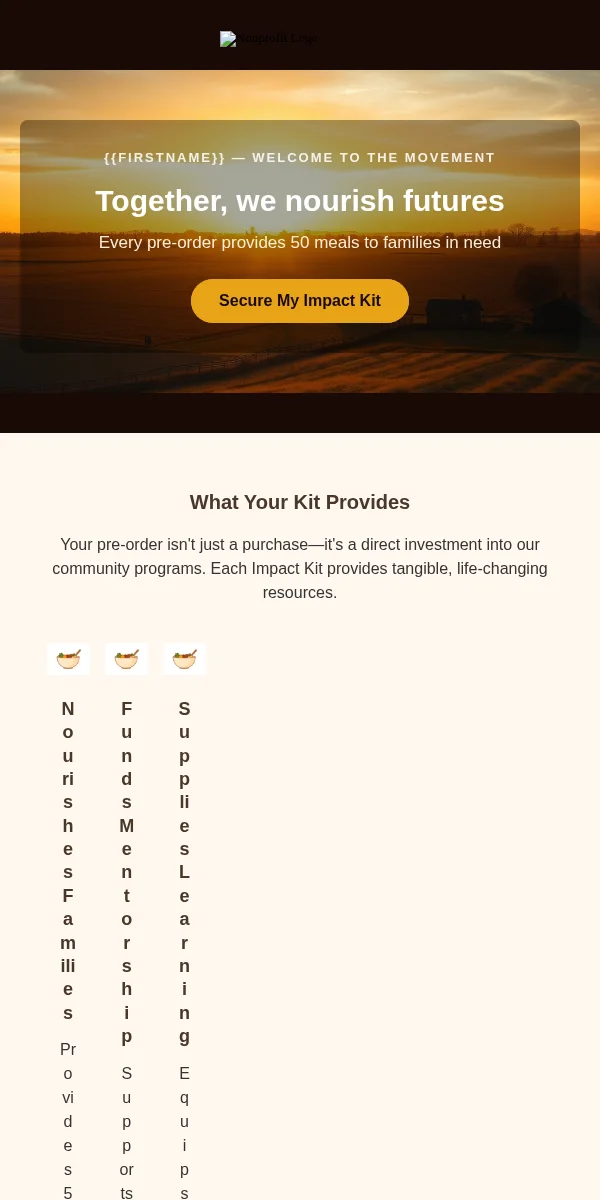 Pre Order Email Template for Nonprofit Charity