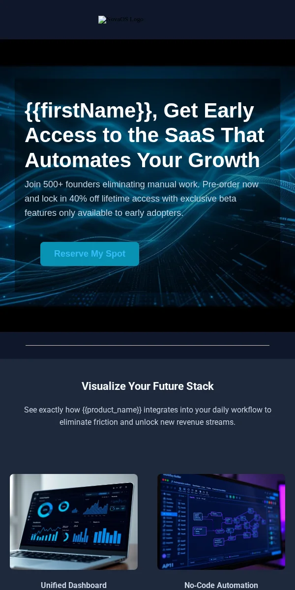 Pre Order Email Template for Saas Software